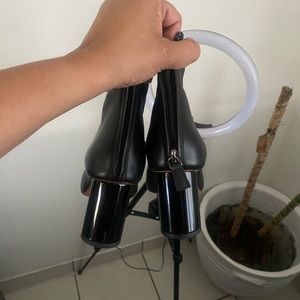 Proenza Schuler black leather booties size 36